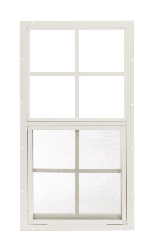 14" x 27" Flush Mount Sliding Shed Window | Tempered Glass, Screened, Rustproof Frame