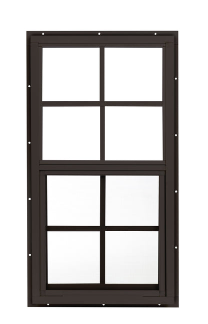 14" x 27" J-Lap Sliding Shed Window | Tempered Glass, Screened, Rustproof Frame