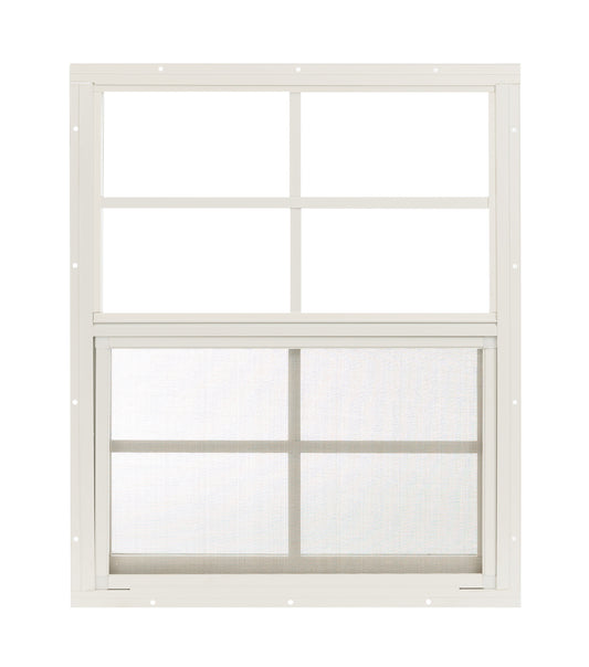 18" x 23" Flush Mount Sliding Shed Window | Tempered Glass, Screened Aluminum Frame