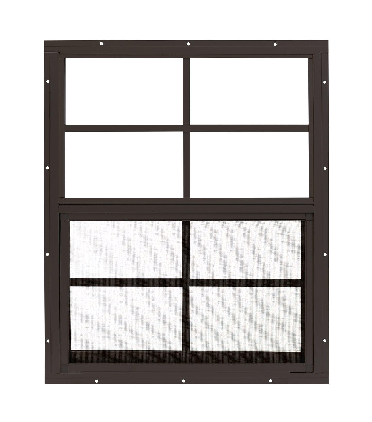18" x 23" Flush Mount Sliding Shed Window | Tempered Glass, Screened Aluminum Frame