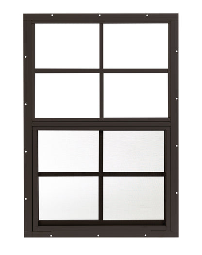 18" x 27" Flush Mount Sliding Shed Window | Tempered Glass, Screened, Rustproof Frame