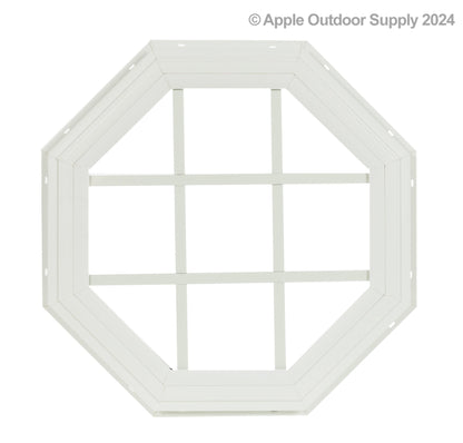 18" Octagon Gable J-Lap Shed Window,  PVC