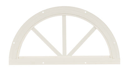 18.25" Half Moon Sunburst Flush Mount Shed Window