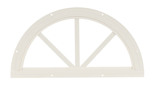 18.25" Half Moon Sunburst Flush Mount Shed Window