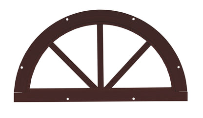 18.25" Half Moon Sunburst Flush Mount Shed Window