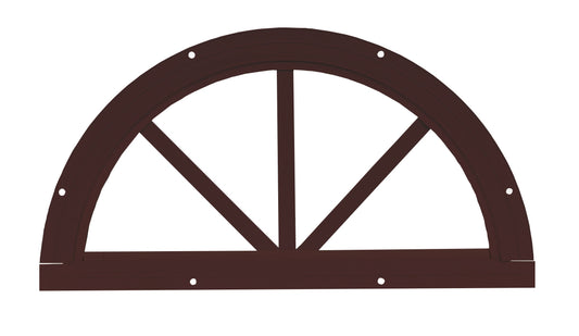 18.25" Half Moon Sunburst Flush Mount Shed Window