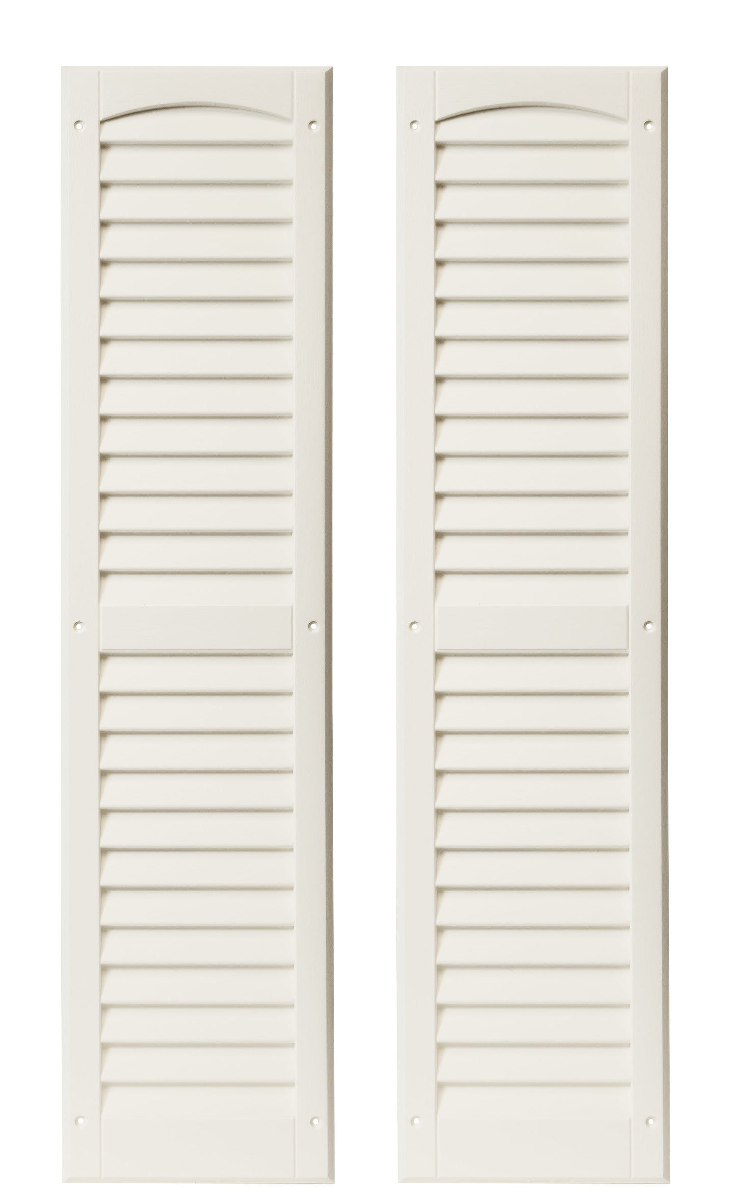 9" W x 36" H Louvered Shutters - Paintable - 1 Pair