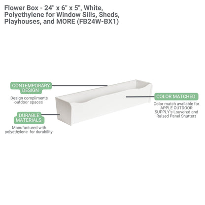 24” Flower Box – Weather-Resistant for Sheds and Playhouses