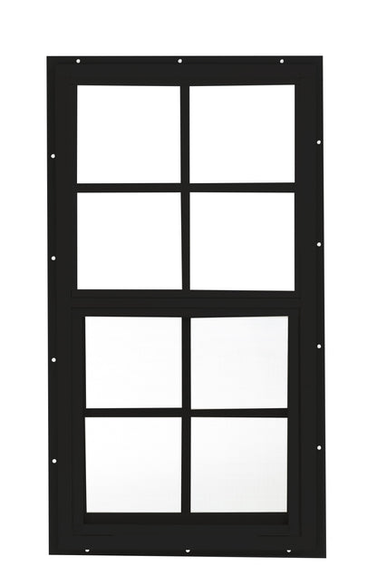 14" x 27" J-Lap Sliding Shed Window | Tempered Glass, Screened, Rustproof Frame