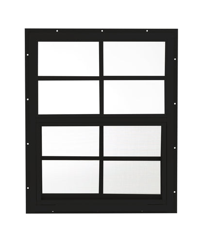 18" x 23" J-Lap Sliding Shed Window  |  Tempered Glass, Screened Aluminum Frame