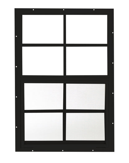 18" x 27" Flush Mount Sliding Shed Window | Tempered Glass, Screened, Rustproof Frame