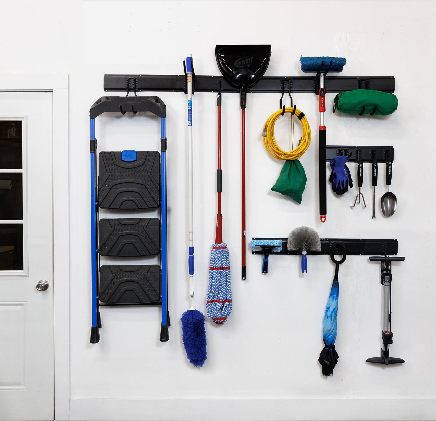 22-Piece Heavy Duty Adjustable Wall Mounted Storage System – Black