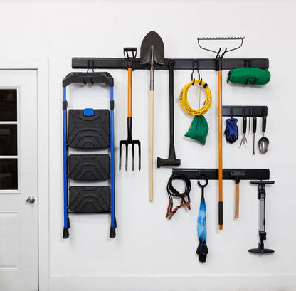 22-Piece Heavy Duty Adjustable Wall Mounted Storage System – Black