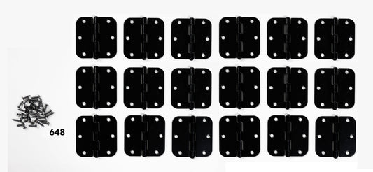 3-1/2" x 3-1/2" Rounded Corner Butt Hinge Kit (18 Pack)