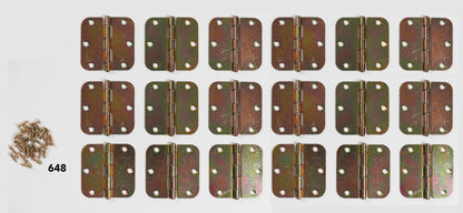 3-1/2" x 3-1/2" Rounded Corner Butt Hinge Kit (18 Pack)