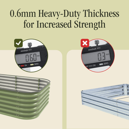 17" Tall 6 In 1 "No Tools Needed" Premium Metal Raised Garden Bed Kit