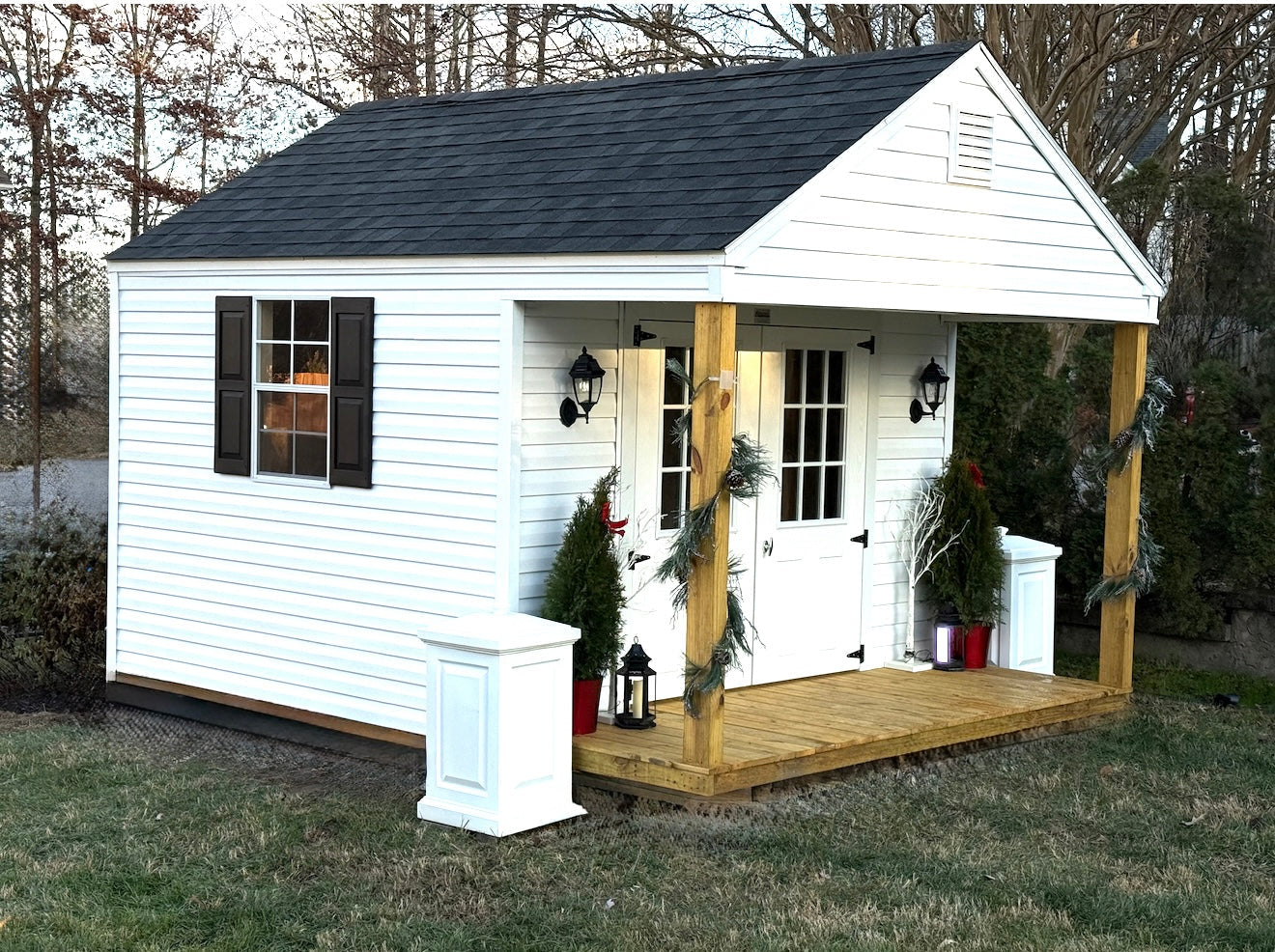 9" W x 36" H Raised Panel Shutters - 1 Pair