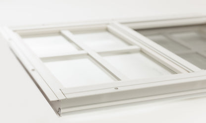 14" x 27" Flush Mount Sliding Shed Window 2 Pack | Tempered Glass, Screened, Rustproof Frame