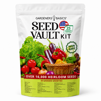 Vegetable Seed Vault Kit – 35 Heirloom Non-GMO Vegetable Seeds for Gardening & Survival Food Storage