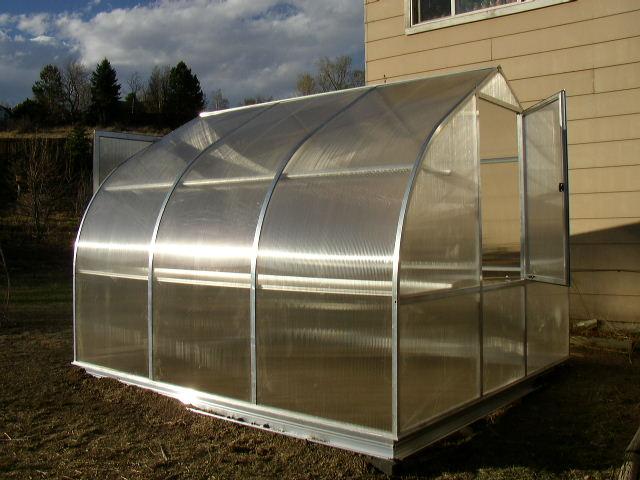 Riga 3 Large Polycarbonate Greenhouse Half Door Open