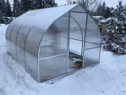 Riga 4 Large Polycarbonate Greenhouse Snow Door Open