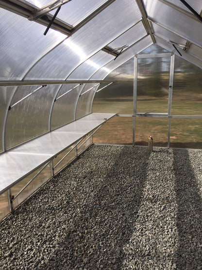 Riga 5 Polycarbonate Greenhouse Gravel Floor and Shelf