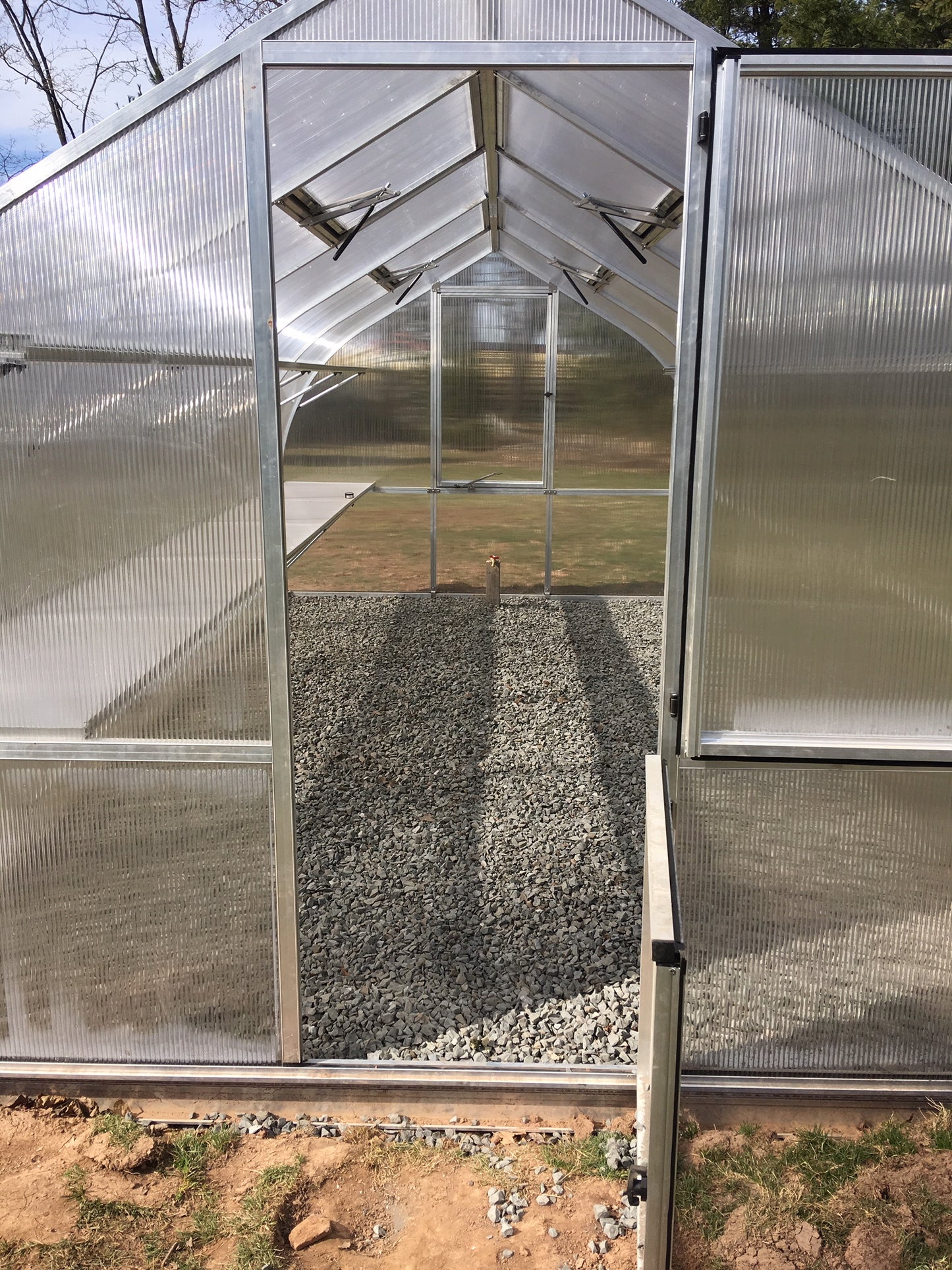 Riga 5 Large Polycarbonate Greenhouse with gravel floor