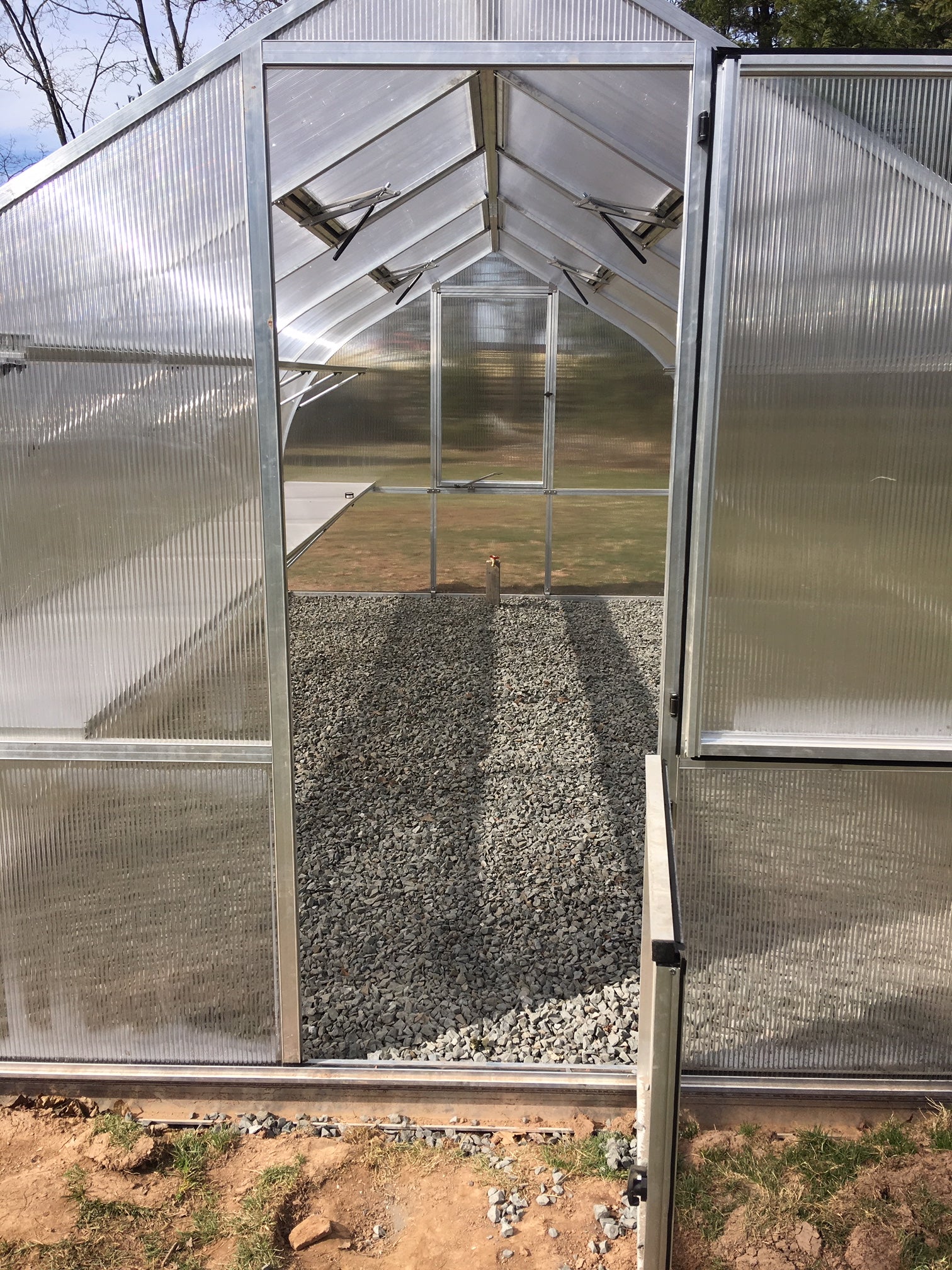 Riga 5 Large Polycarbonate Greenhouse with gravel floor