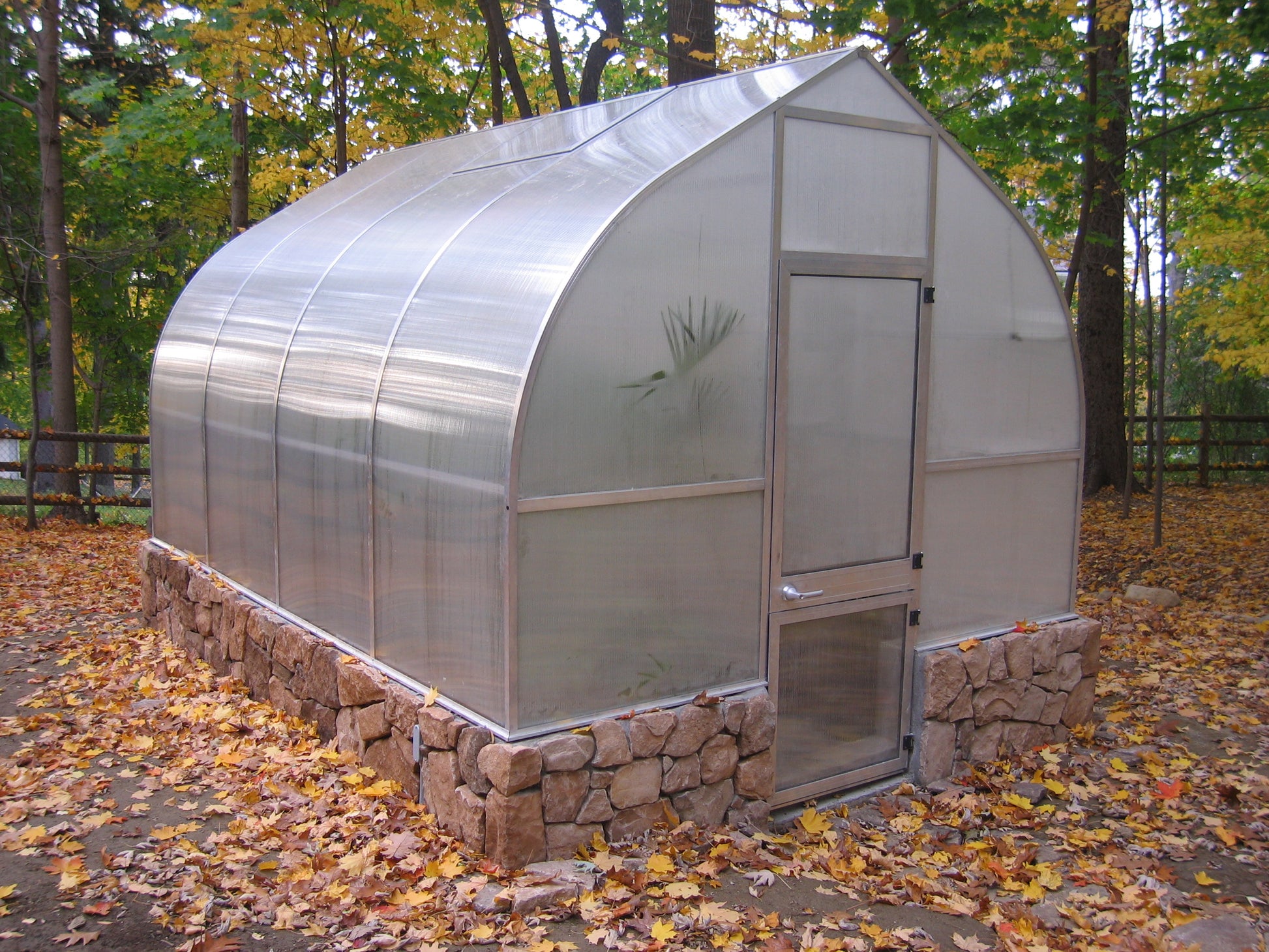 Riga 4 Polycarbonate Greenhouse Dropped Door