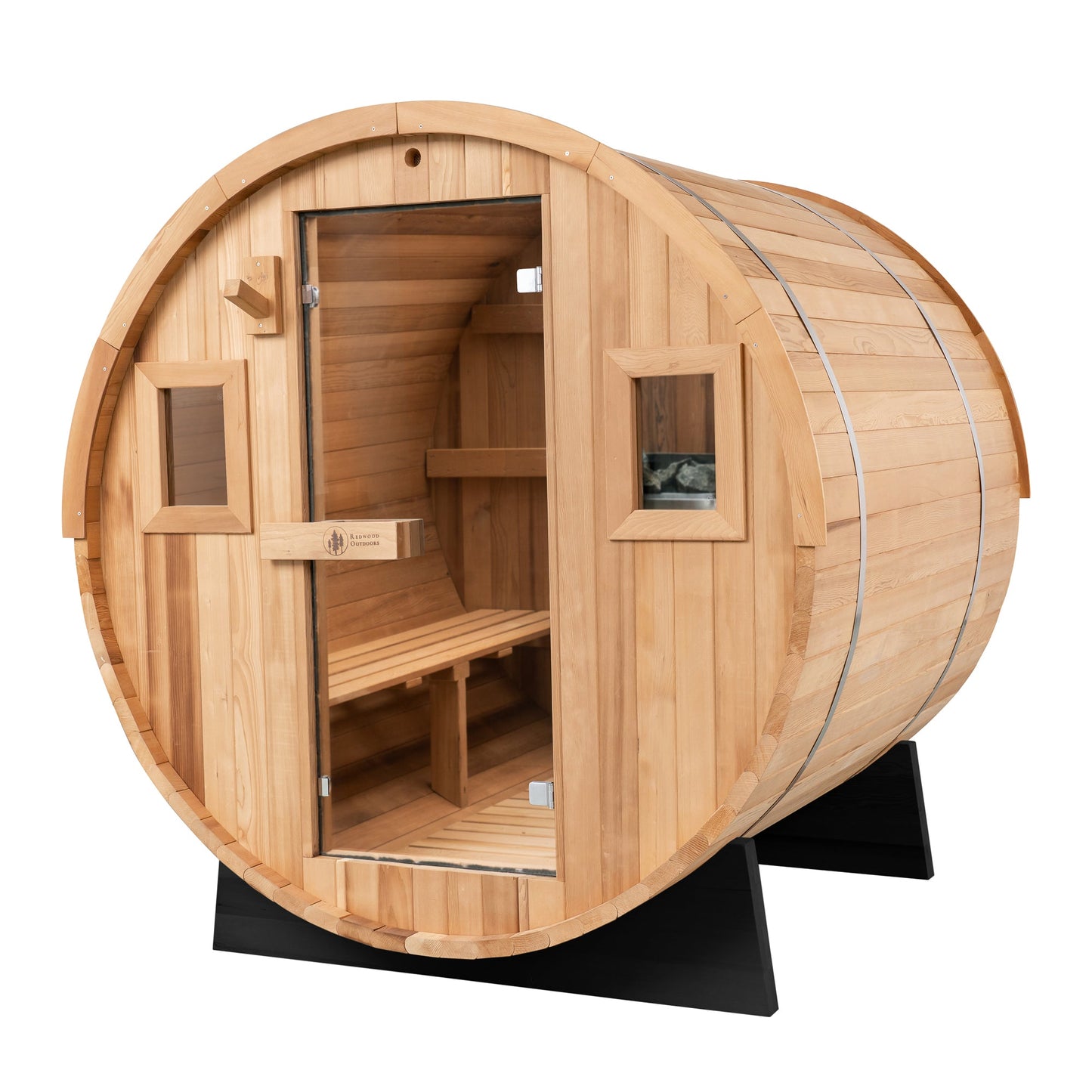 Barrel Outdoor Sauna - 6 Person w/ Harvia Spirit Wi-Fi 8kW Heater