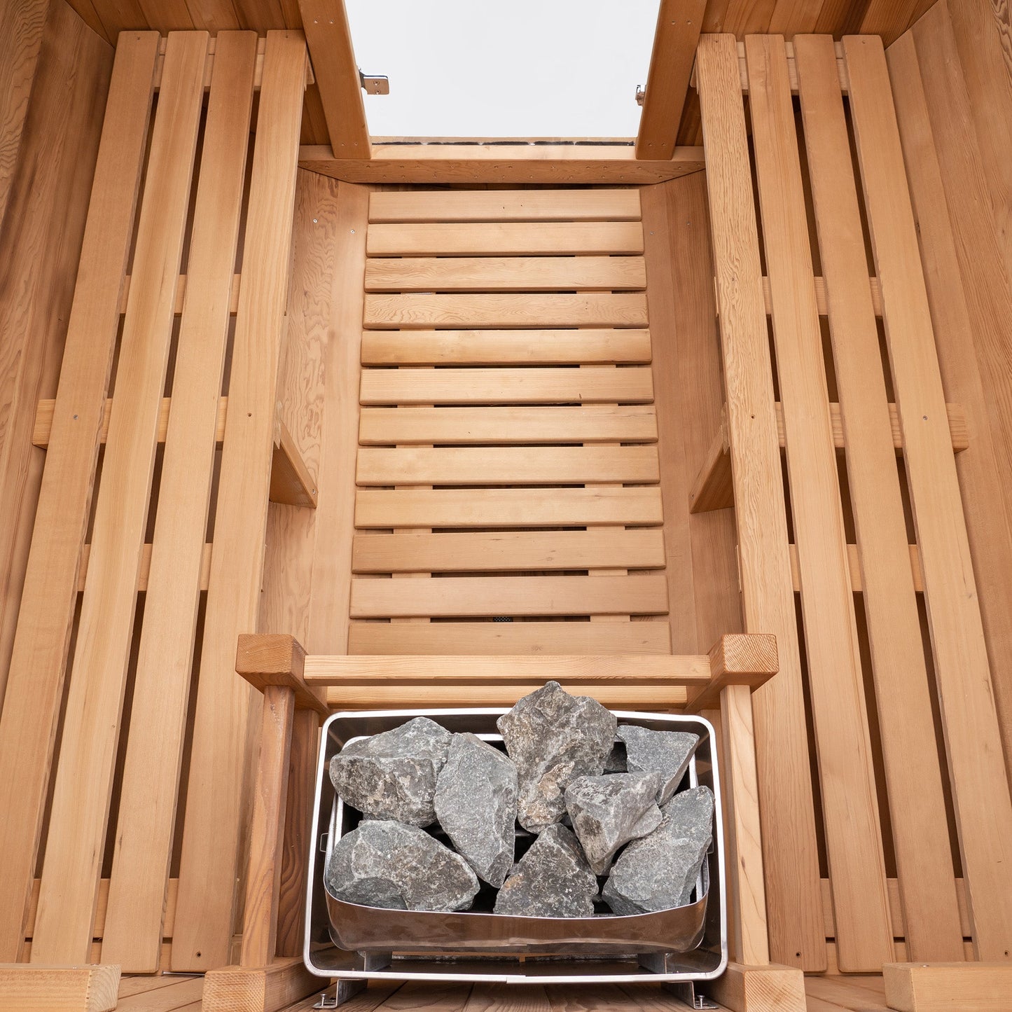 Barrel Outdoor Sauna - 6 Person w/ Harvia Spirit Wi-Fi 8kW Heater