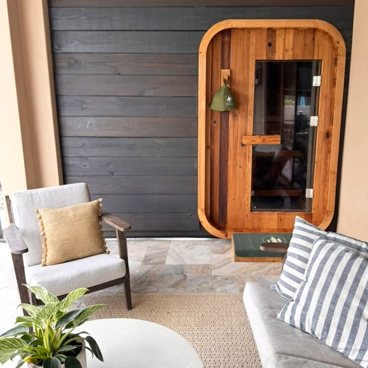 2 Person Outdoor Sauna Kit – Duo w/ Harvia Spirit Wi-Fi Heater