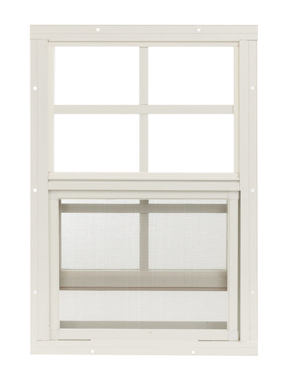 18" x 23" Flush Mount Sliding Shed Window | Tempered Glass, Screened Aluminum Frame