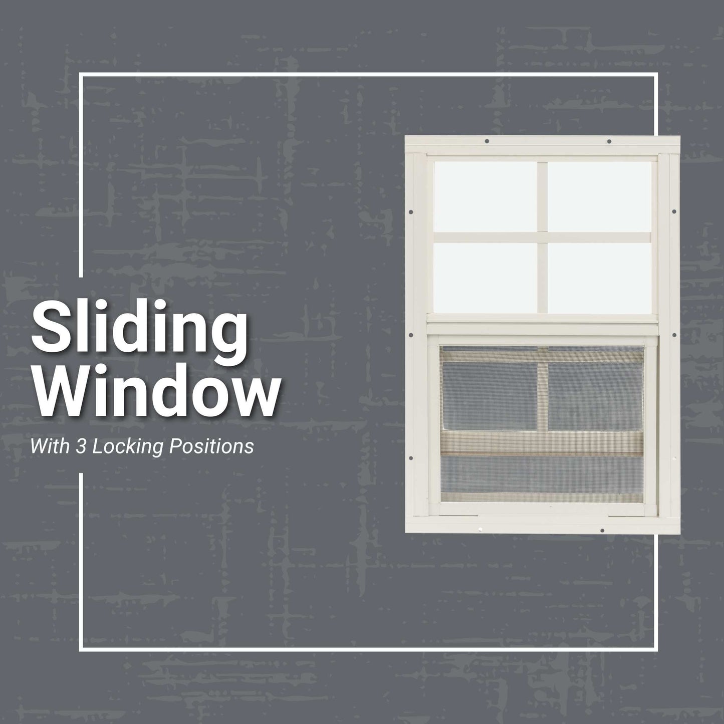 14" x 27" Flush Mount Sliding Shed Window 2 Pack | Tempered Glass, Screened, Rustproof Frame