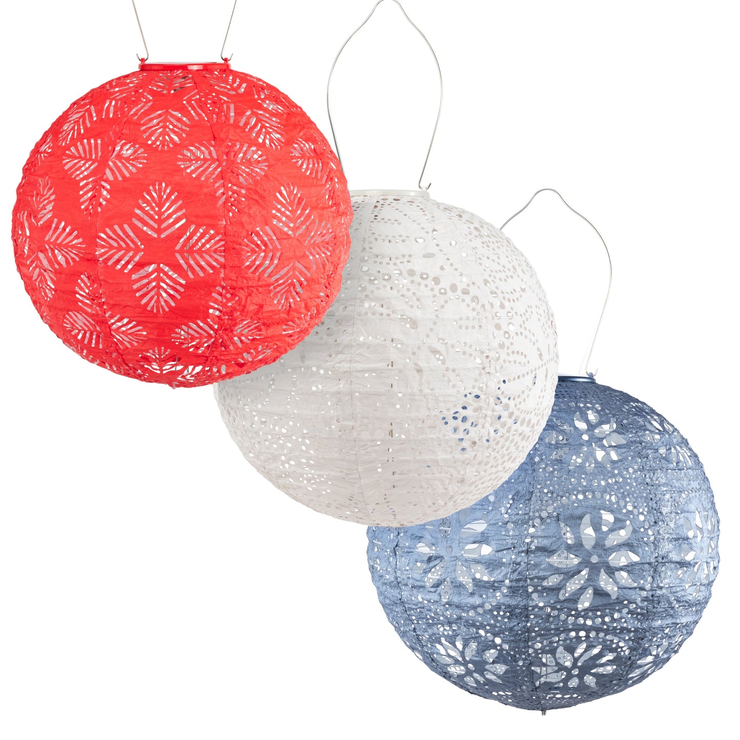 Soji Stella Red White Blue Solar Lantern 3-pack
