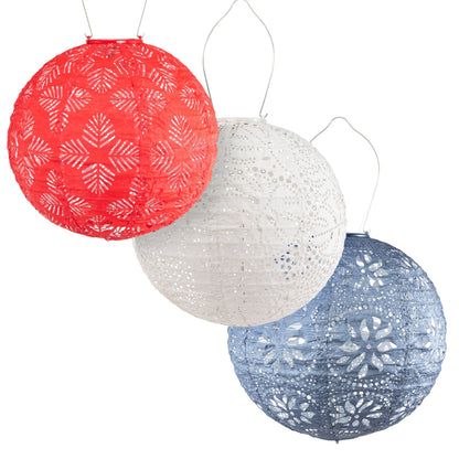 Soji Stella Red White Blue Solar Lantern 3-pack