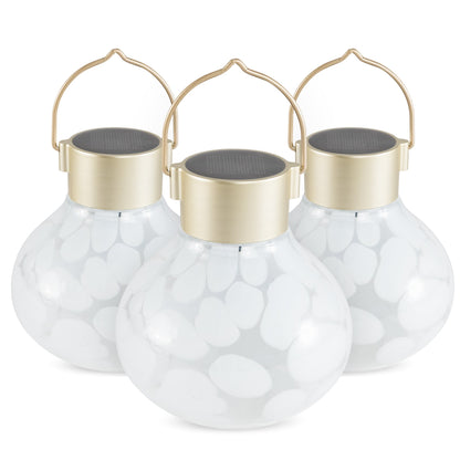 Solar Tea Lantern Handblown Glass 3-pack
