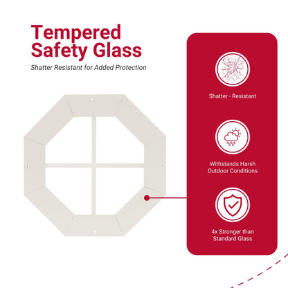 18" Octagon Gable Flush Mount Shed Window, PVC