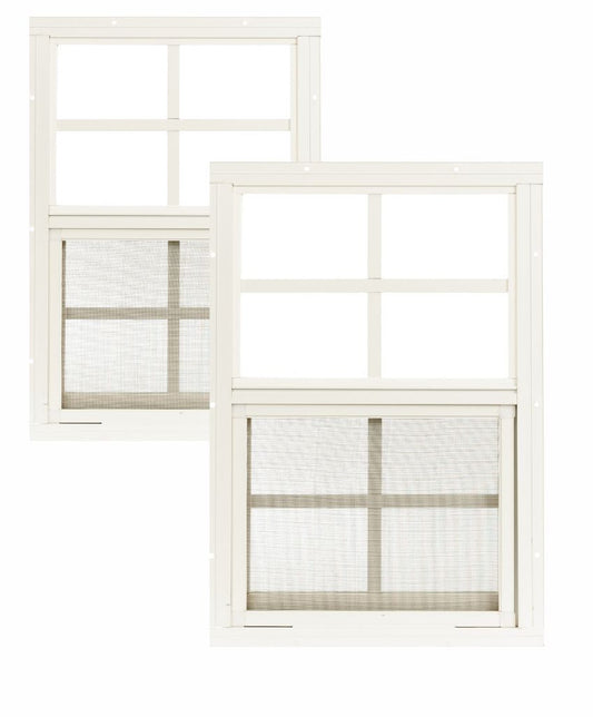 12" x 18" Flush Mount Sliding Shed Window 2 Pack | Tempered Glass, Screened, Rustproof Frame