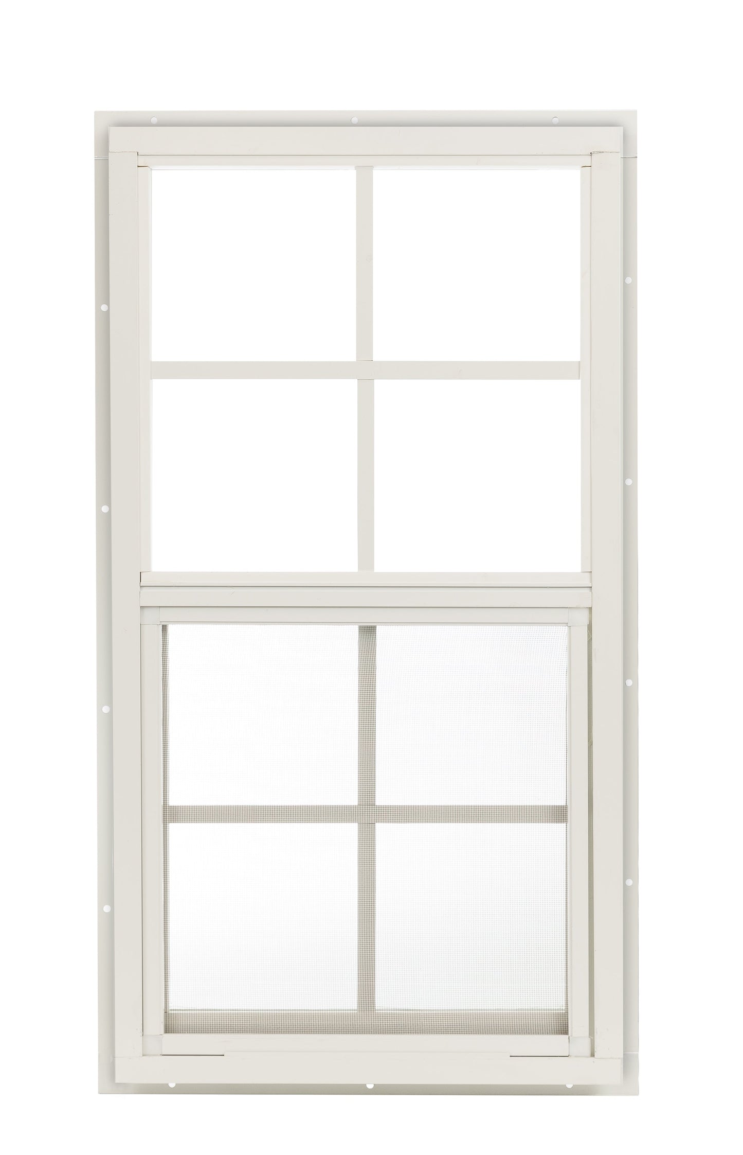 14" x 27" J-Lap Sliding Shed Window | Tempered Glass, Screened, Rustproof Frame