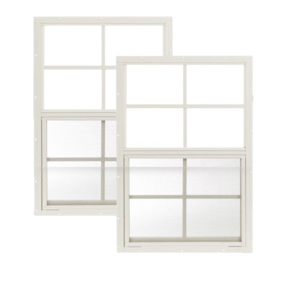 18" x 27" Sliding Shed Windows 2 Pack– Flush Mount, Tempered Glass, Screened Aluminum Frame