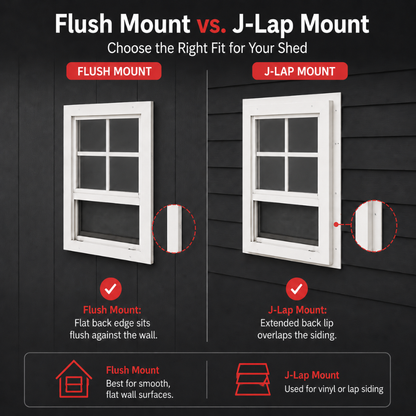 Apple Outdoor Supply 12x18 Shed Window, Flush Mount Sliding Window with Tempered Glass & Screen, 1-Pack