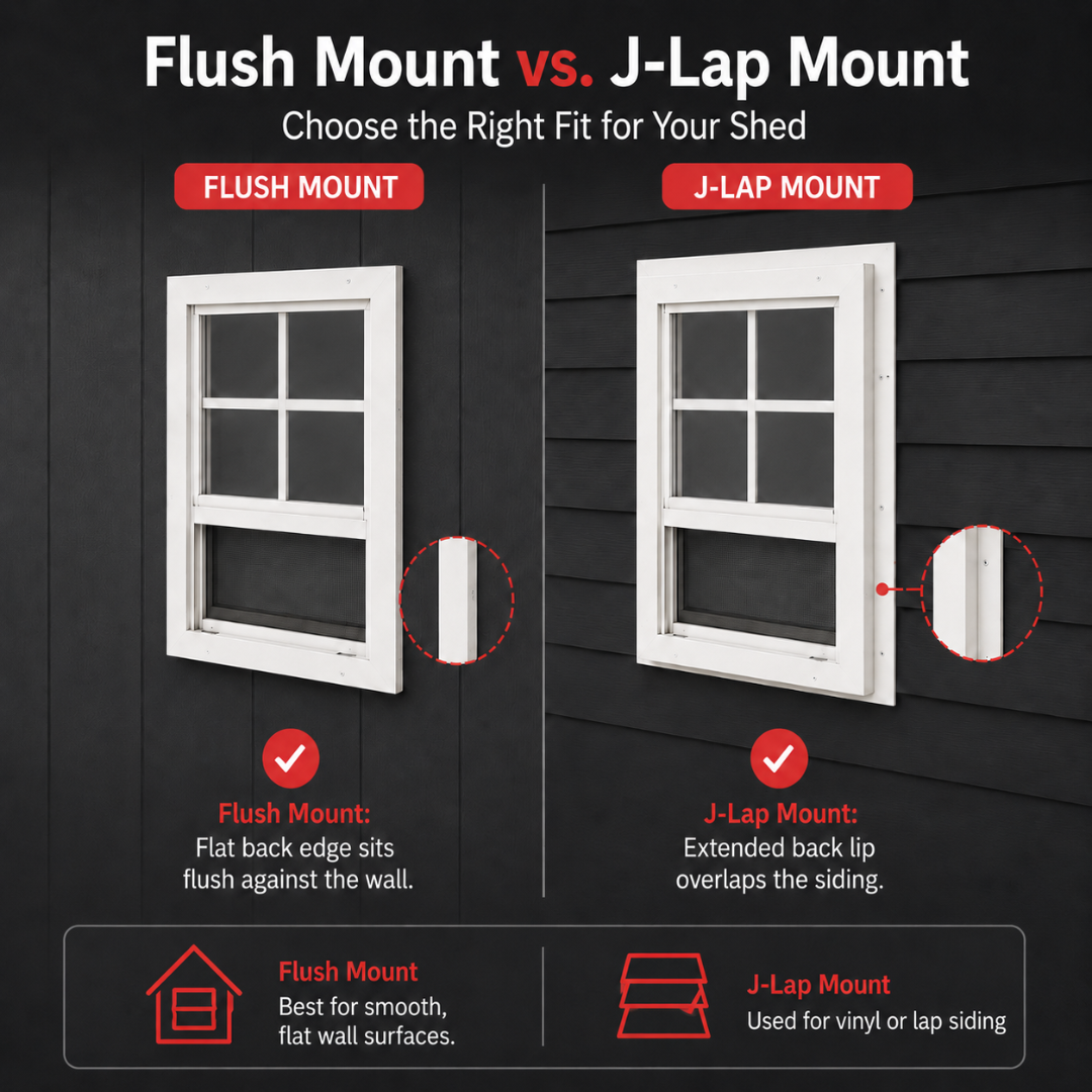 Apple Outdoor Supply 18x23 Shed Window, Flush Mount Sliding Window with Tempered Glass & Screen, 1-Pack