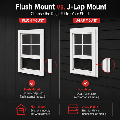 Apple Outdoor Supply 14x27 Shed Windows, Flush Mount Sliding Windows with Tempered Glass & Screens, 2-Pack