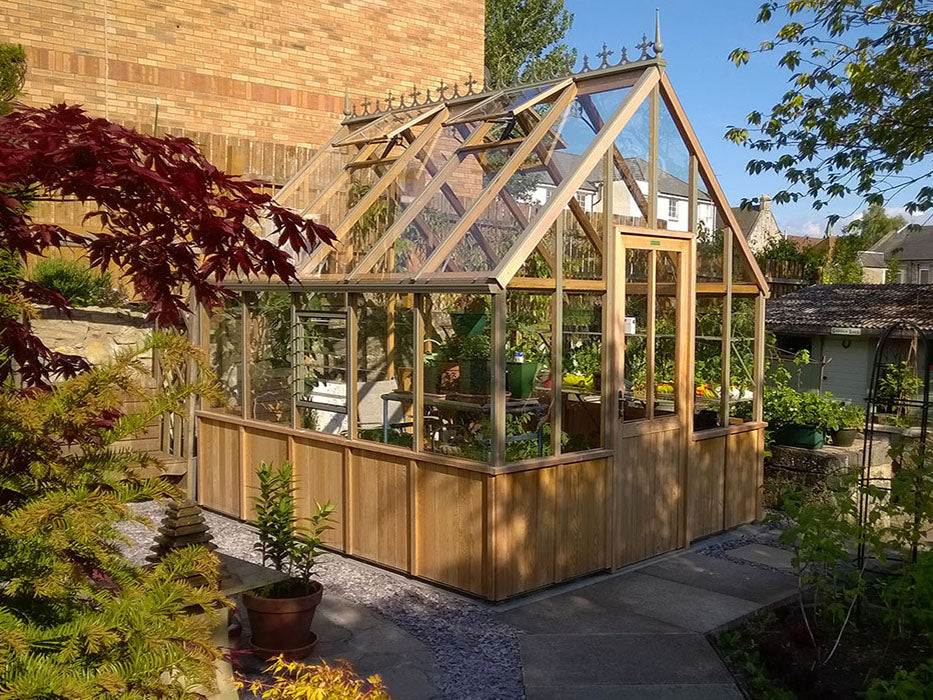 Beauiful Cedar Greenhouse Side and Front