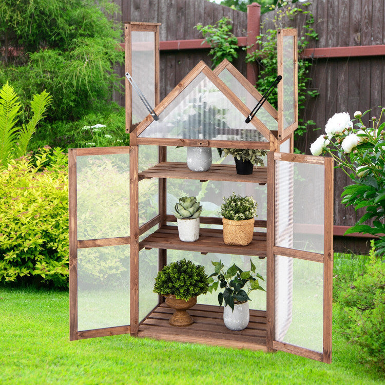 Small Outdoor Mini Wooden Greenhouse