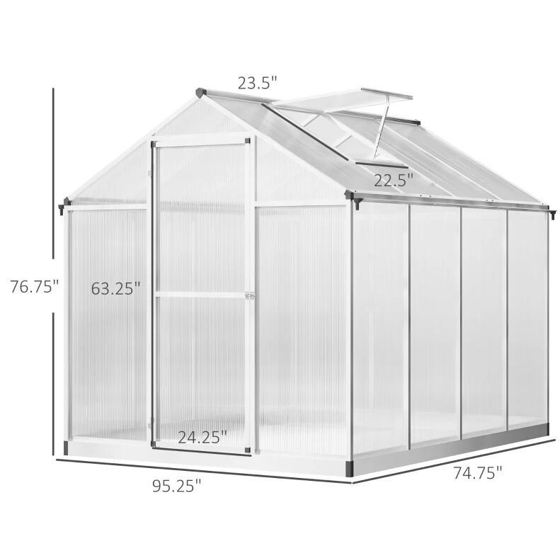 Premium 8x6 Greenhouse Aluminum Frame