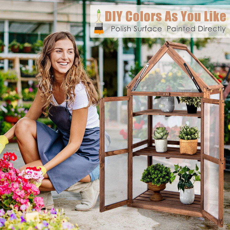 Small Outdoor Mini Wooden Greenhouse