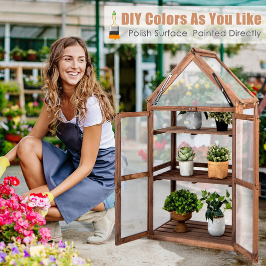 Small Outdoor Mini Wooden Greenhouse