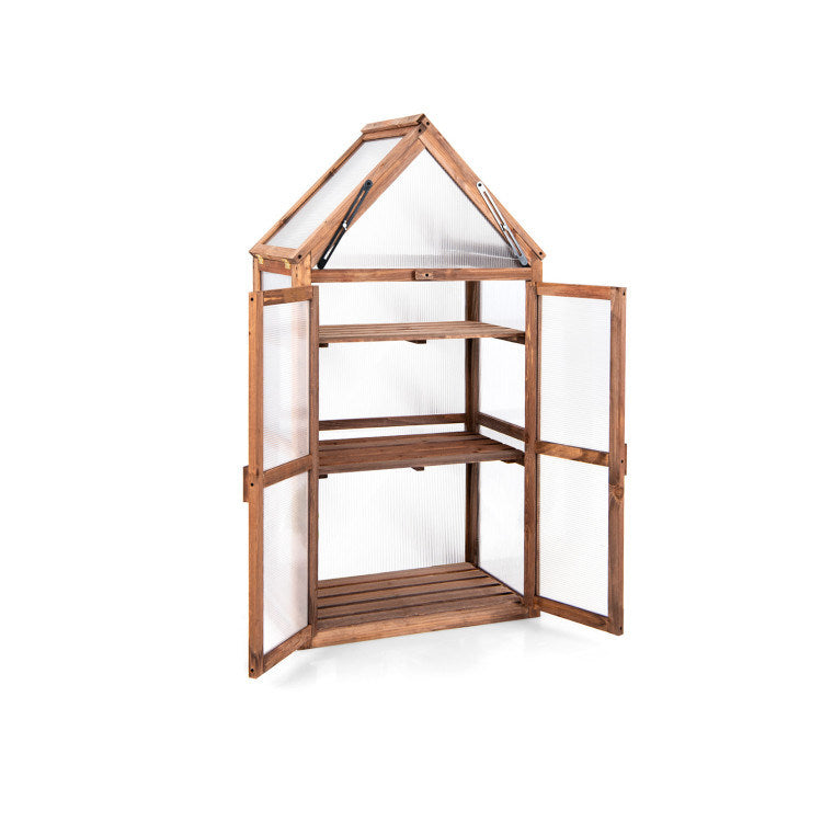 Small Outdoor Mini Wooden Greenhouse